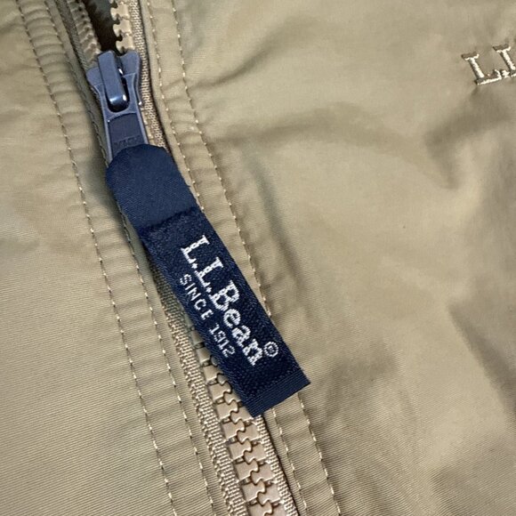 LL Bean Men's Warm-Up Jacket Flannel-Lined Nylon Full Zip Med 500395 Brown - Picture 5 of 10